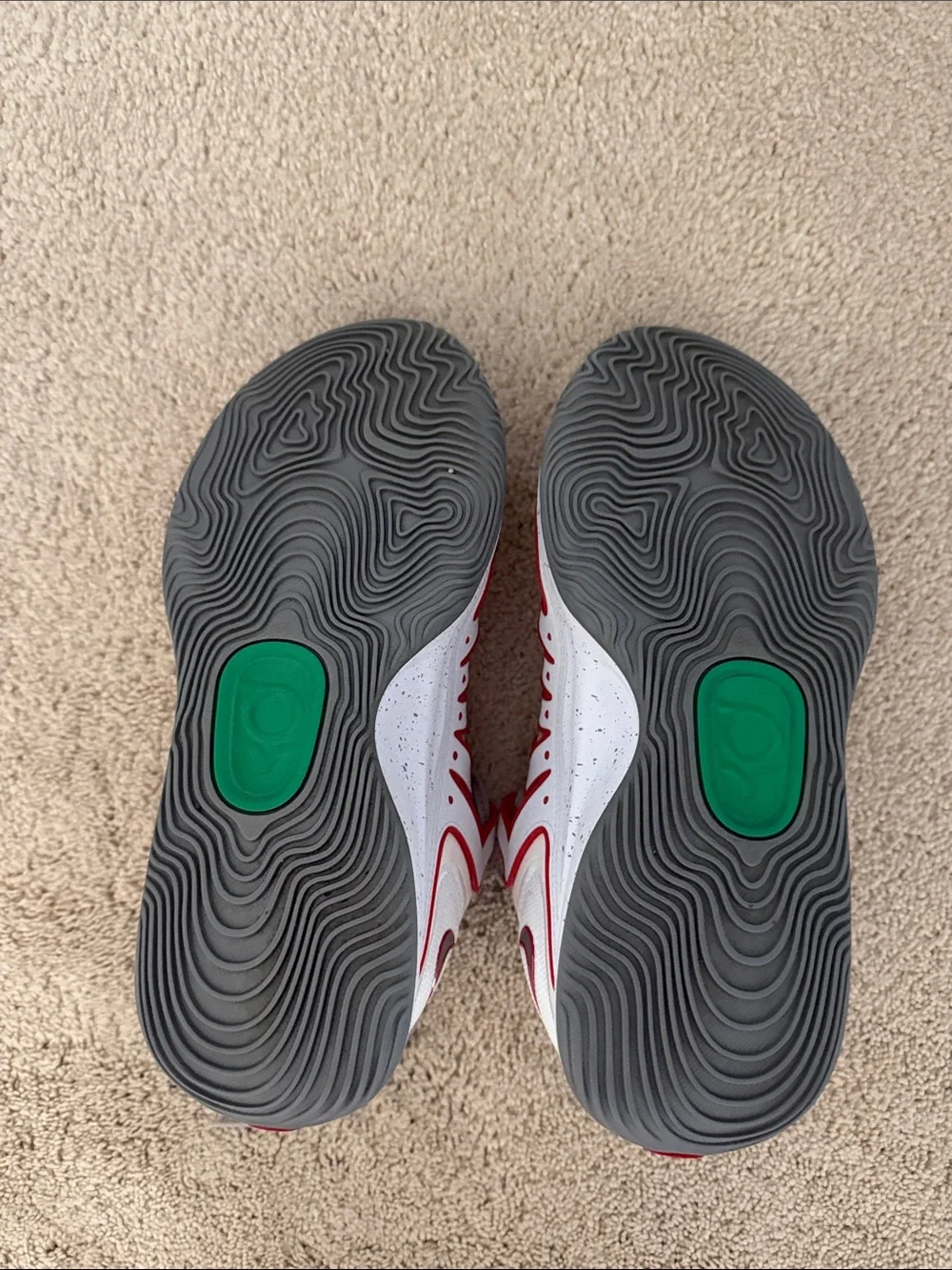 Kevin Durant White & Red Basketball shoes with Gray Accents